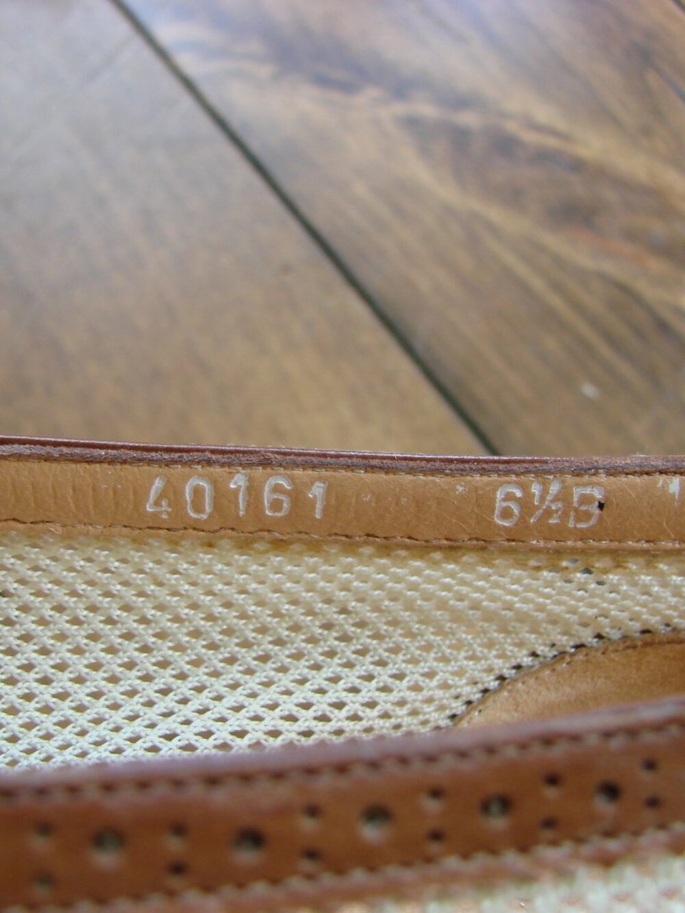 Ralph Lauren Leather Ballet Flat Brown Cream Mesh Flats Loafers Wingtip Size 6.5 - Picture 15 of 15